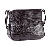 Женская кожаная сумка кросс-боди 05 черный "кайман"