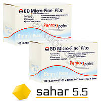 Иглы инсулиновые Микро-файн Плюс 8мм, 100шт. BD Micro-fine Plus 31G- 2 упаковки