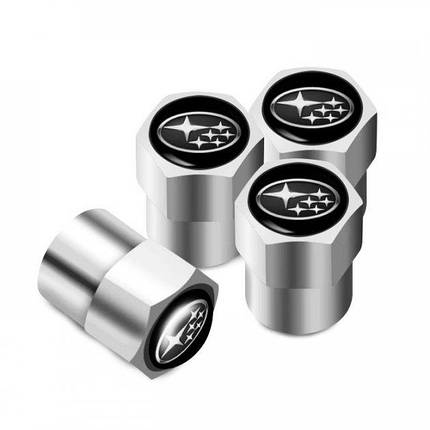 Ковпачки на ніпель для Subaru Alitek Short Silver Субару, 4 шт, фото 2