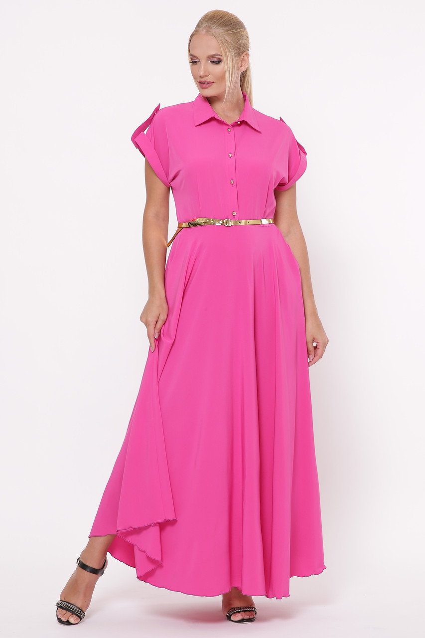 Довге яскраво-рожеве плаття максі розмір 48,50
