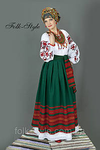 Жіночий стилізований народний костюм із вишивкою в етнічному стилі №66