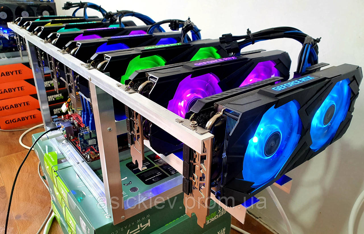 500 mh/s Новая майнинг ферма на видеокартах KFA2 RTX 3070 8G