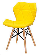 Стул Greg XXL желтый 1006 экокожа на деревянных буковых ножках, дизайн Charles Eames