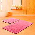 Рожевий, однотонний набір килимків, Туреччина, фото 3