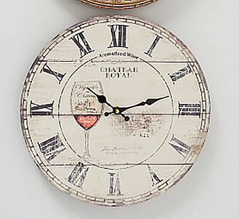 Настінний годинник МДФ сірий d34см 1021690-2 келих