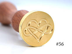 Серце — Друк для сургуча, з дерев'яною ручкою