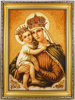 Ікона з янтаря Богородиця і-03 Божої Матері 30*40