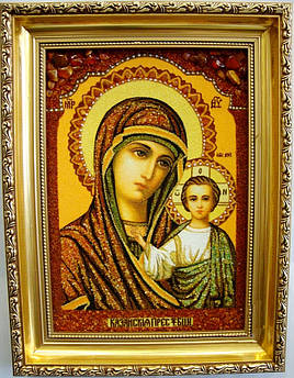 Ікона з янтаря Казанська і-07 Божої Матері 30*40
