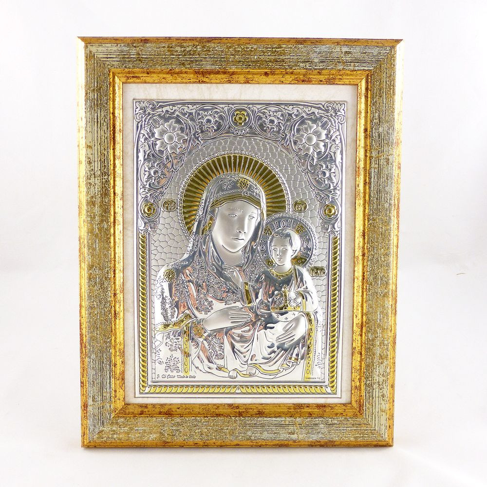 Ікона з сріблом Віфлеємська в дерев'яній рамці 3031
