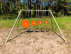 Стійка з мішенями гонгами 150,100,80 і 60 мм, для калібру 22LR. Сателіт (721)