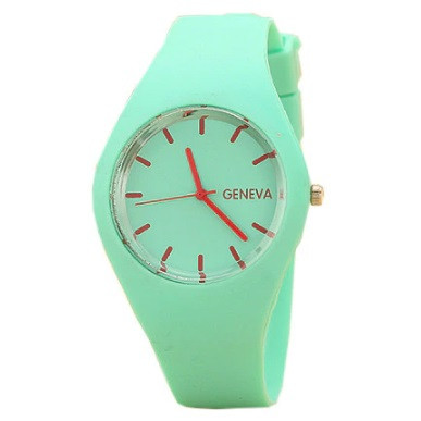 Жіночій стильний силіконовий годинник (зелений)