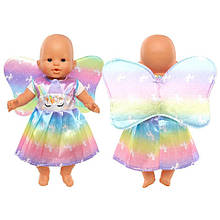 Одяг для ляльки Бебі Борн 40-43 см / Baby Born Плаття Єдиноріг різнокольорове 8425