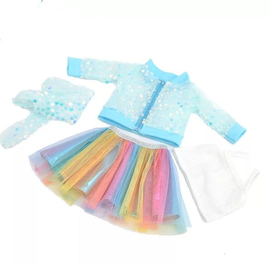 Одяг для ляльки Baby Born / Бебі Борн 40-43 см набір Единорожки Райдужний різнокольоровий 8426