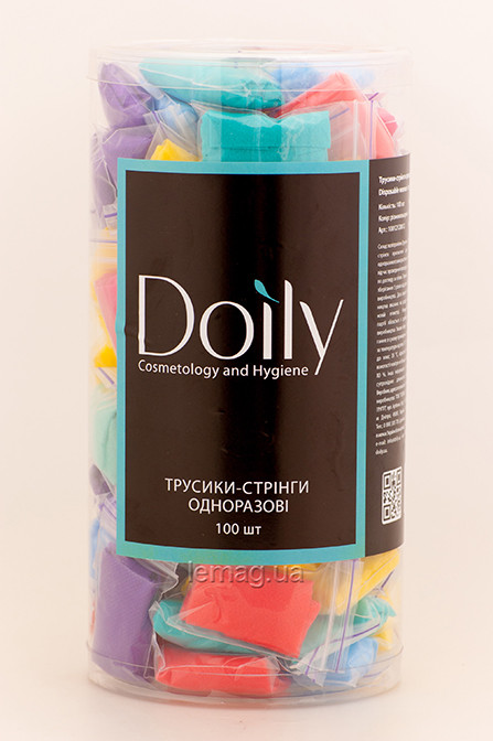 Doily Трусики-стрінги у тубусі різнокольорові, 100 шт