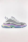 Жіночі кросівки Balenciaga Triple S Pastels, сірі шкіряні кросівки баленсіага тріпл с баленсіяга, фото 6