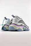 Жіночі кросівки Balenciaga Triple S Pastels, сірі шкіряні кросівки баленсіага тріпл с баленсіяга, фото 3