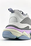 Жіночі кросівки Balenciaga Triple S Pastels, сірі шкіряні кросівки баленсіага тріпл с баленсіяга, фото 5
