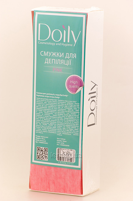 Doily Смужки для депіляції 7х22 в коробці, 100 шт - Рожеві, фото 1