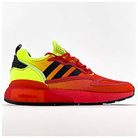 Мужские кроссовки Adidas ZX 2K boost Solar Yellow Hi-res Red, красные кроссовки адидас зх 2к буст