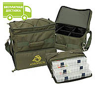 Рыбацкая сумка Acropolis РС-1у с коробками (фидерная, карповая, поплавочная, спиннинговая)