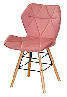Мягкий стул из бархата Greg Q терракот В-1018 бархат на деревянных буковых ножках, дизайн Charles Eames