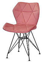 Мягкий велюровый стул Greg BK-ML терракот В-1018 бархат на черных ножках, дизайн Charles & Ray Eames