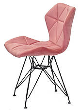 Стул Greg BK-ML терракот В-1018 бархат на черных ножках, дизайн Charles & Ray Eames, фото 2