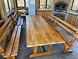Дерев'яний садовий комплект 1,95м (Стіл та 2 Лавки) "Садиба". Колір: Дуб, фото 3