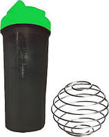 Шейкер спортивний Shake Bottle 700 мл. з вінчиком. Черно-зеленийalleg Качество