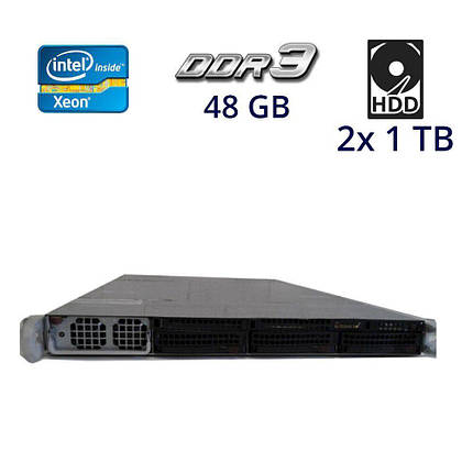 Сервер Supermicro 1U/2 Xeon X5670 6(12)яд 2.93-3.33GHz/48GB DDR3/2x1 TB HDD/2xTesla M2090 6GB, фото 2