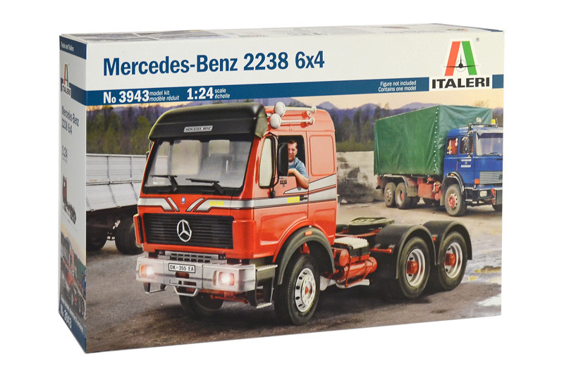 Збірна модель автомобіля тягача MERCEDES BENZ 2238 6x4 в масштабі 1/24. ITALERI 3943
