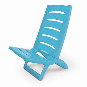 Крісло - шезлонг Adriatic 37.5х65 пластикове розкладне для пляжу, тераси та дачі, блакитний