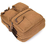 Рюкзак текстильний дорожній унісекс Vintage 20619 Коричневий, фото 3