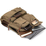 Рюкзак текстильний дорожній унісекс Vintage 20620 Оливковий, фото 6