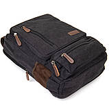 Рюкзак текстильний дорожній унісекс на два відділення Vintage 20611 Чорний, фото 5