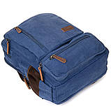 Рюкзак текстильний дорожній унісекс на два відділення Vintage 20613 Синій, фото 5