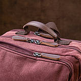 Рюкзак текстильний дорожній унісекс на два відділення Vintage 20615 Малиновий, фото 7