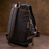 Рюкзак туристичний текстильний унісекс Vintage 20608 Чорний, фото 8