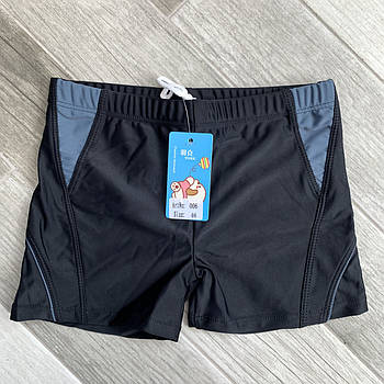 Плавки купальні шорти дитячі на хлопця Yuke, 38-46 розмір, чорно-сірі, 006