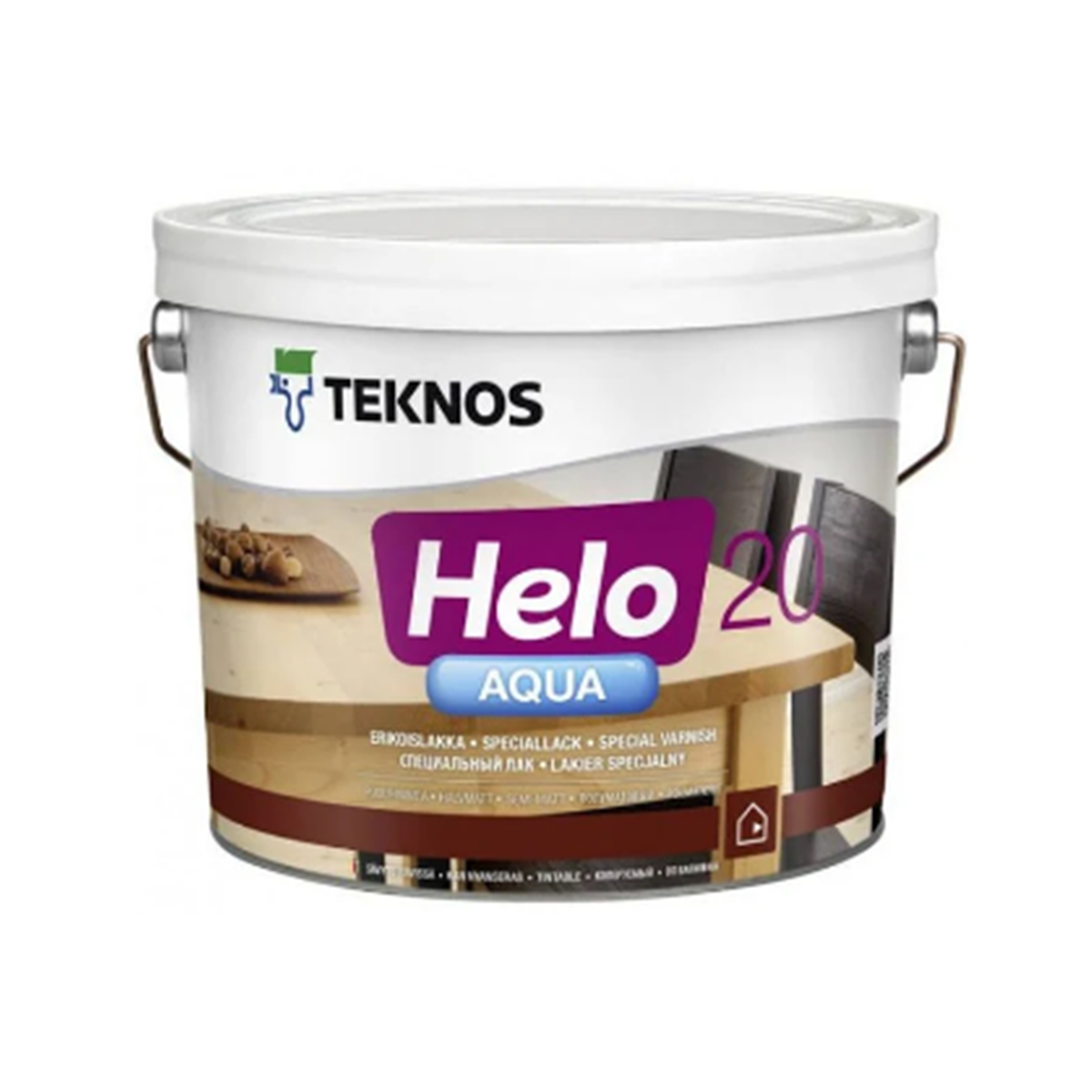 Лак для паркету Teknos Helo Aqua 20 напівматовий 2.7 л
