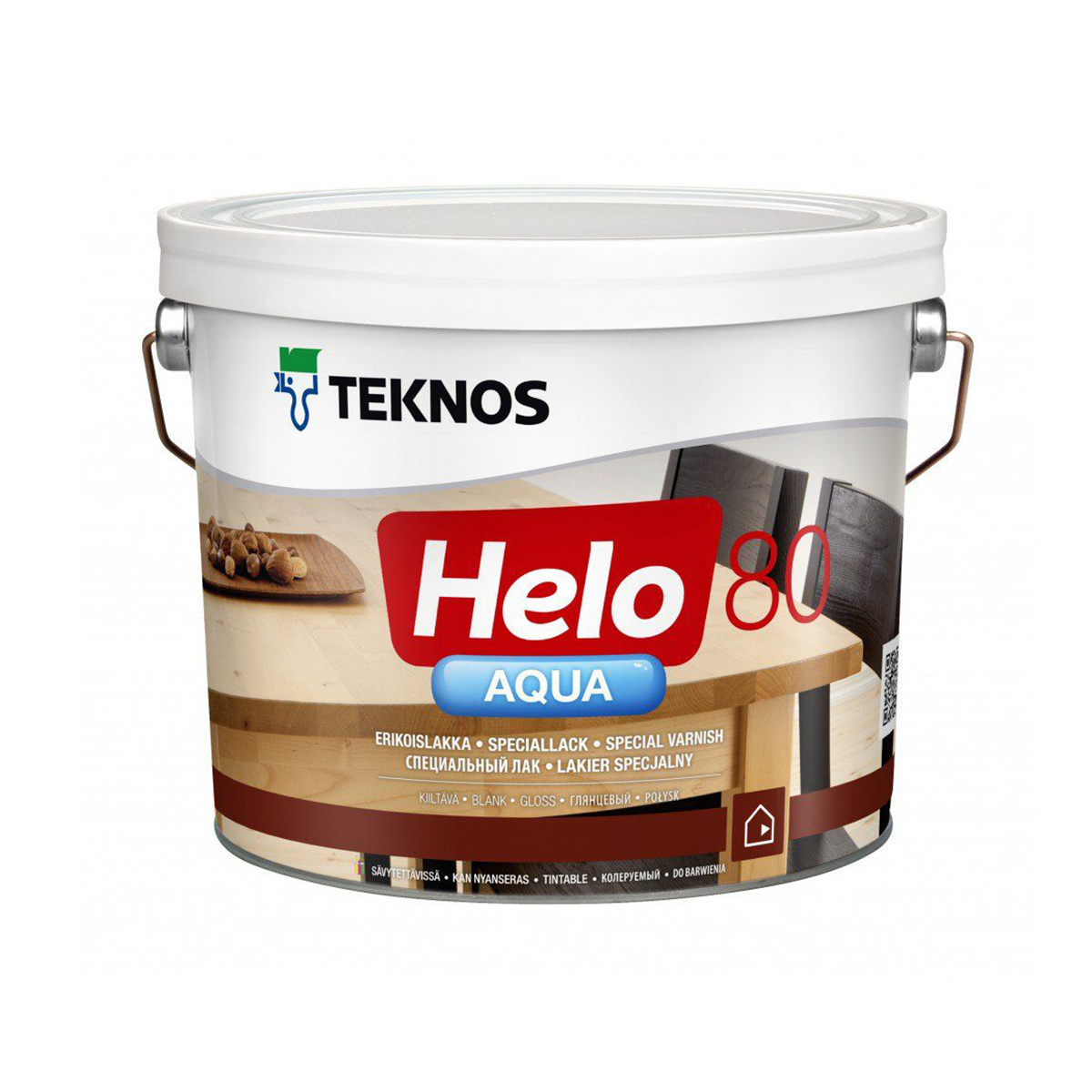 Лак для паркету Teknos Helo Aqua 80 глянцевий 2.7 л