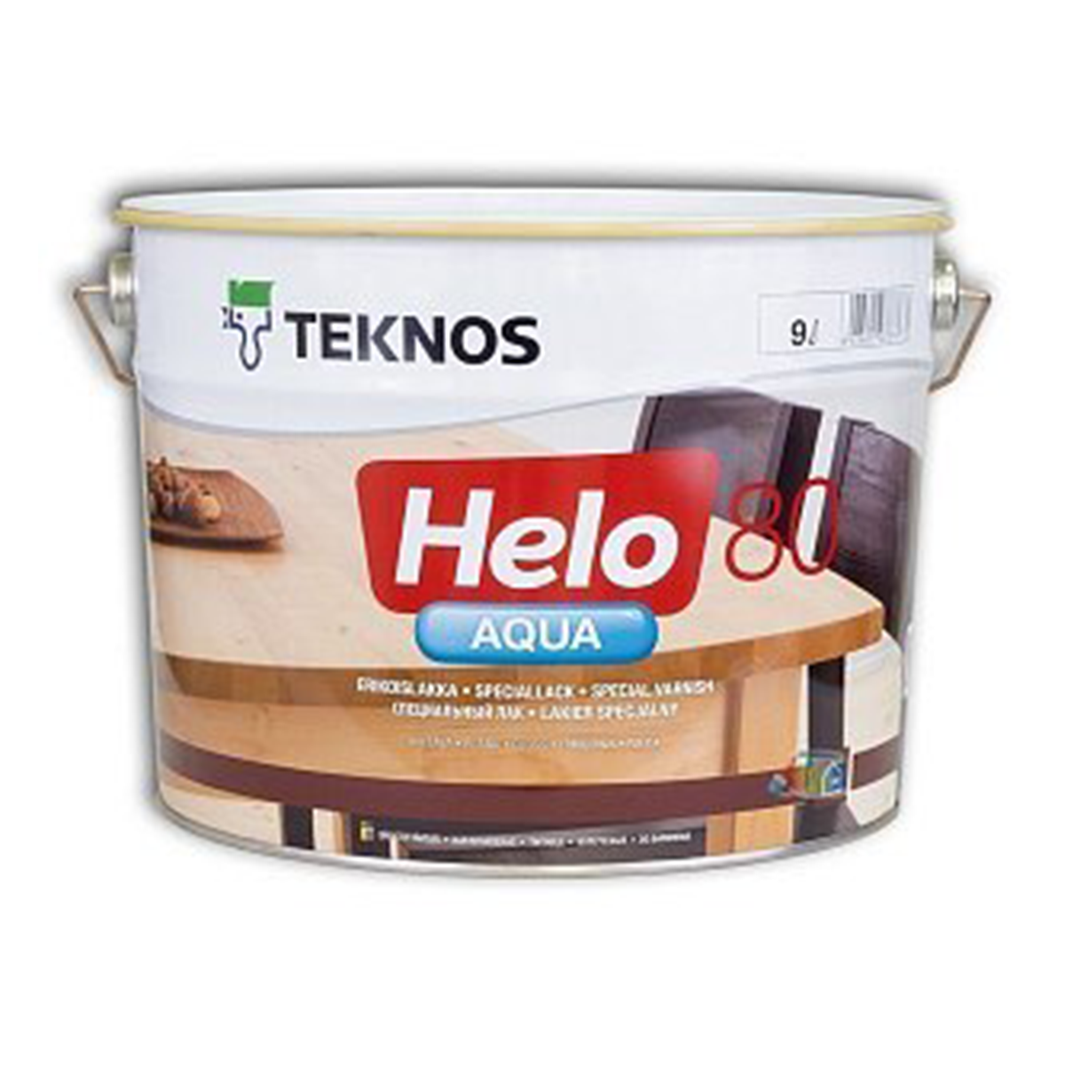 Лак для паркету Teknos Helo Aqua 80 глянцевий 9л