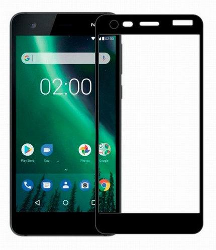 Скло захисне для Nokia 2 (0,3мм, 5D, чорне) Full Glue