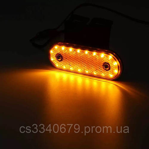 Фонарь габаритный боковой Led желтый 24V 21 светодиод (ID#1387310675 ...