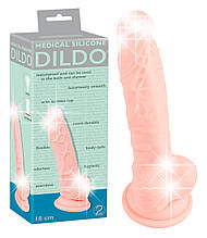 Фалоімітатор з мошонкою Medical Silicone Dildo 18 cm