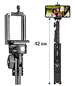 Штатив монопод для камери і телефону Yunteng VCT-1388 (2 в 1) Селфи палиця з пультом, фото 2