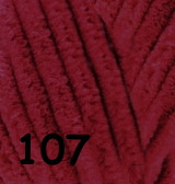 Нитки та пряжа для в'язання плюшева велюрова VELLUTO Веллюто ALIZE Алізе № 107 вишня