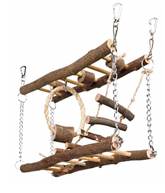 Комплекс підвісний міст для гризунів (дерево) 27×17×7 см, Trixie TX-61650