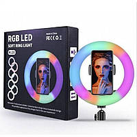Кольцевая светодиодная лампа 20 см RGB / Студийный свет / Лампа для селфи
