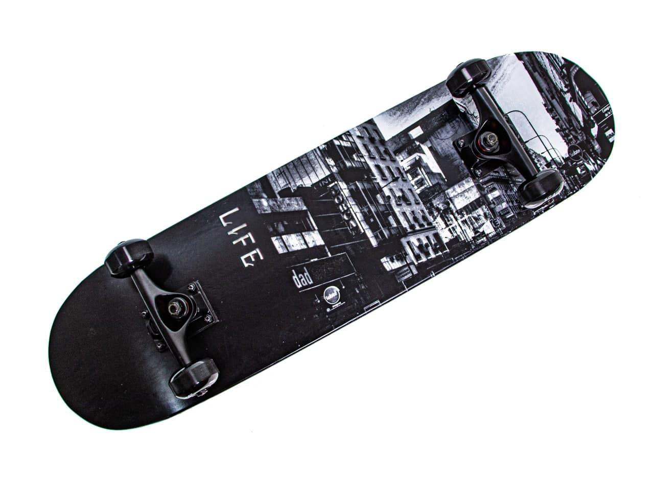 Скейтборд "Scale Sports" Black-White Life, навантаження до 90 кг